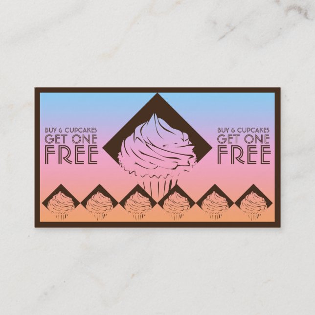 Fidelidade cartão de diamante de cupcake sherbert (Frente)