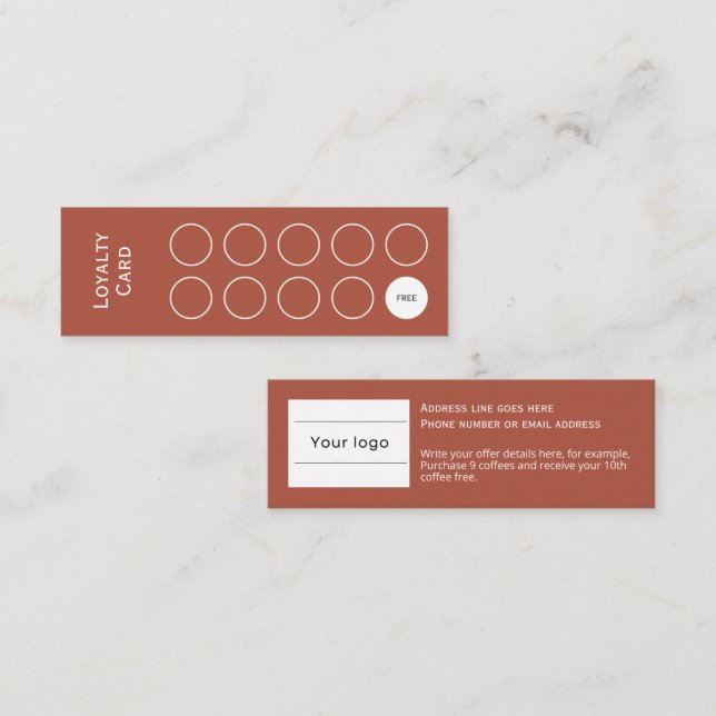 Fidelidade Cartão de fidelidade, limpo e simples, aterrorizad (Frente/Verso)