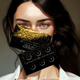 Fidelidade Cartão de Lealdade 6 Beauty Salon Lux Lash Dourado