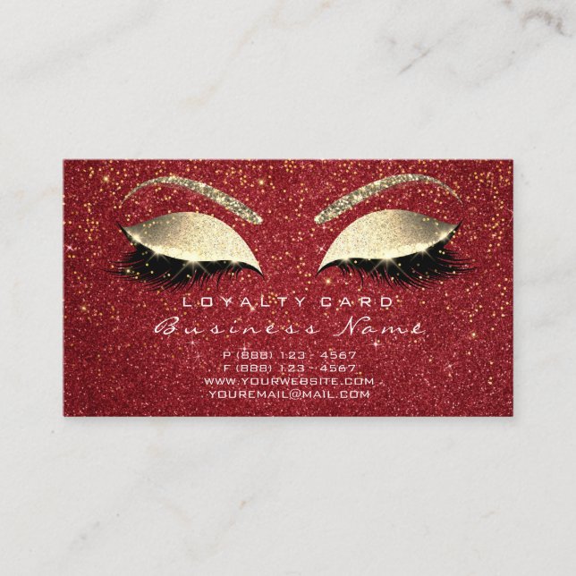 Fidelidade Cartão de Lealdade 6 Beleza Makeup Lash Crown Spar (Frente)