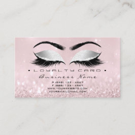 Fidelidade Cartão de Lealdade 6 Beleza Salon Lash Rosa Cinza
