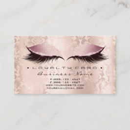 Fidelidade Cartão de Lealdade 6 Belo Salão Lashes Damask Rosa
