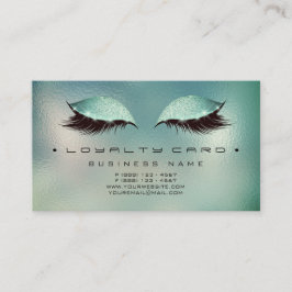 Fidelidade Cartão de Lealdade 6 Belty Salon Makeup Glass Aqua