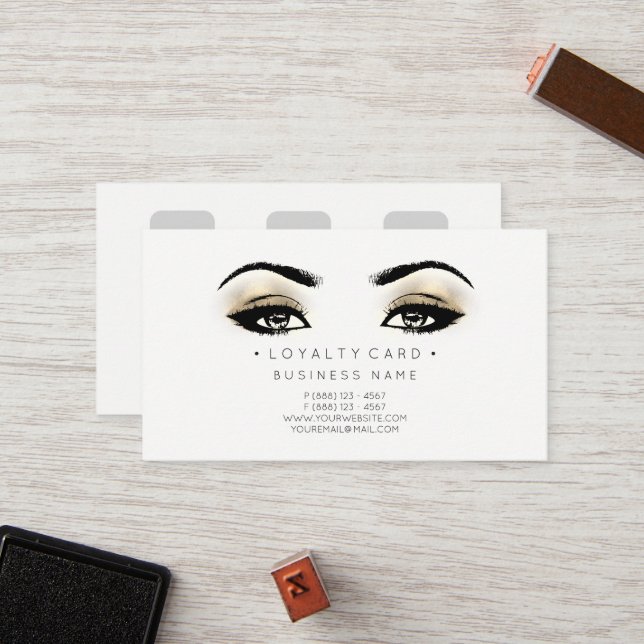 Fidelidade Cartão de Lealdade 6 Punch Customer Beauty Salon F (Frente/Verso In Situ)