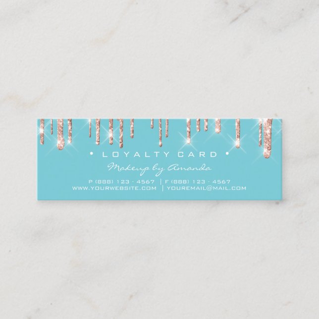 Fidelidade Cartão de Lealdade 6 Punch Makeup Beauty Heart Ros (Frente)