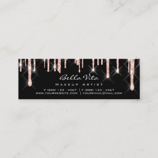 Fidelidade Cartão de Lealdade 6 Punch Makeup Beauty Heart Ros (Frente)