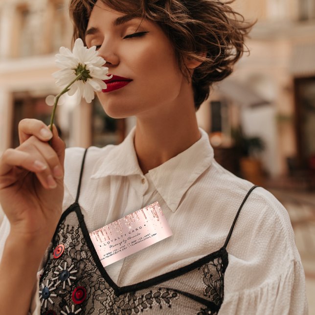 Fidelidade Cartão de Lealdade 6 Punch Makeup Beauty Heart Ros (Loyalty Card 6 Punch Makeup Beauty Heart Rose Small )