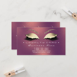 Fidelidade Cartão de Lealdade 6 Salão de Bela Lashes Rosa de