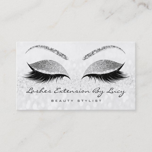 Fidelidade Cartão de Lealdade de Bela 10 Makeup Lashes Silver (Frente)