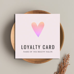 Fidelidade Cartão de Lealdade de Bela Coração Cor-de-Rosa Ele