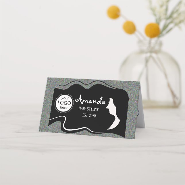 Fidelidade Cartão de Lealdade de Cabelo Longo Preto (Frente)