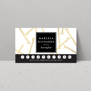 Fidelidade Cartão de Lealdade de Dourado Bobby Pins Hair Hair