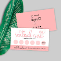 Cartão de Lealdade de Letras com Script de Coração