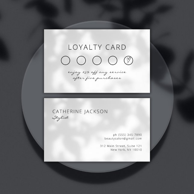 Fidelidade Cartão de Lealdade de Salão de Cartão de Recompens (Elegant Customizable Loyalty Card Template – Minimalist Reward Card for Small Business)