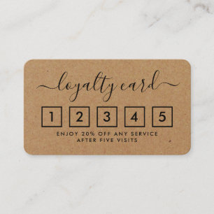 Fidelidade Cartão de Lealdade de Script Simples - Kraft Rusti