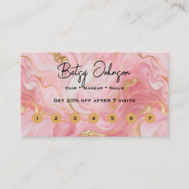 Fidelidade Cartão de lealdade Dourado branco rosa elegante