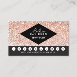 Fidelidade Cartão de Lealdade Glitter Dourado e Glamor Salon