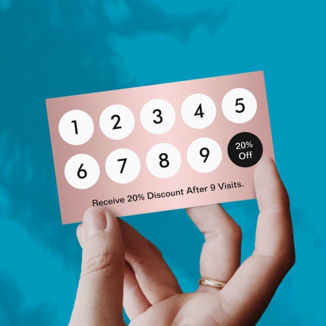 Fidelidade Cartão de Lealdade Moderno Foil Rosa Salão de Bele (Criador carregado)