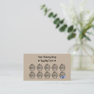 Fidelidade Cartão de Lealdade para Cupcakes Minimalistas Cast