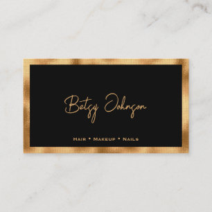Fidelidade Cartão de Lealdade Plano Preto e Preto Gold Foil