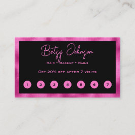 Fidelidade Cartão de Lealdade Preto e Rosa Quente