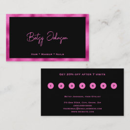 Fidelidade Cartão de Lealdade Preto e Rosa Quente