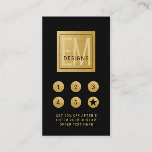 Fidelidade Cartão de lealdade profissional Elegante Dourado p