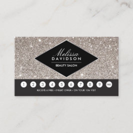 Fidelidade Cartão de Lealdade Silver Glitter e Glamor Salon