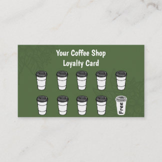 Fidelidade Cartão de lealdade verde minimalista ao café