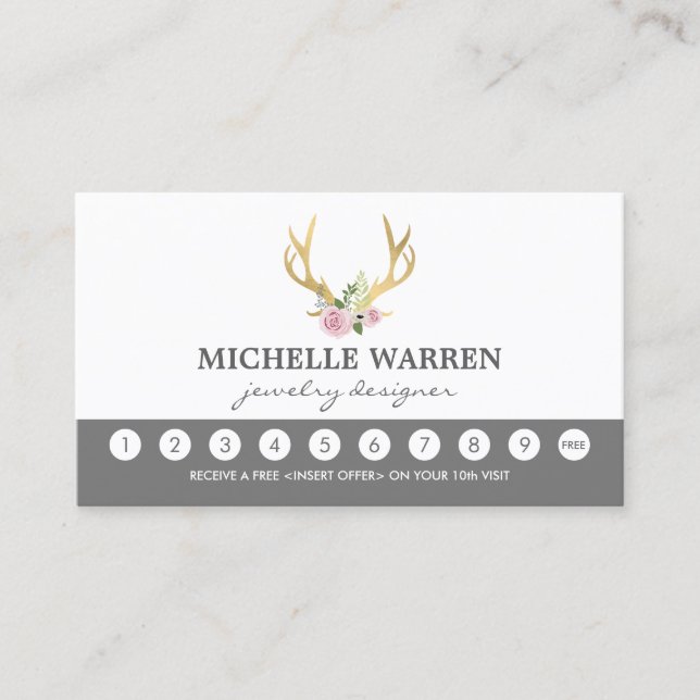 Fidelidade Cartão de Merda de Lealdade ao Cliente dos Dourado (Frente)