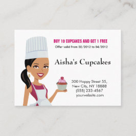 Fidelidade Cartão de negócios dos cupcakes com versão do Am