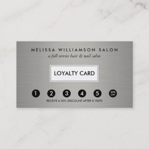 Fidelidade Cartão de Pagamento Simples Faux Silver para a Lea