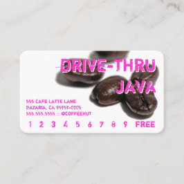 Fidelidade Cartão de perfurador arredondado néon da bebida