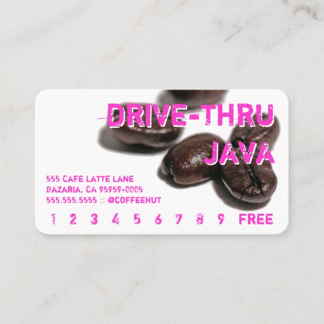 Fidelidade Cartão de perfurador arredondado néon da bebida (Frente)