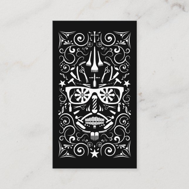 Fidelidade cartão de perfurador do crânio do punk do barbeiro (Frente)