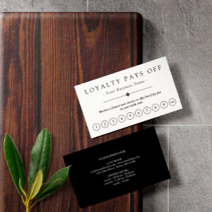 Fidelidade Cartão de perfurador preto & branco minimalista d