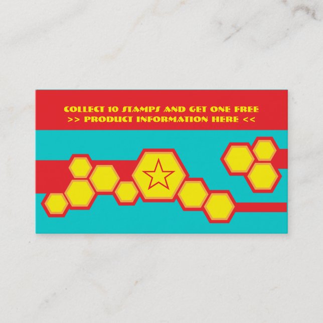 Fidelidade cartão de perfurador retro do favo de mel (Frente)