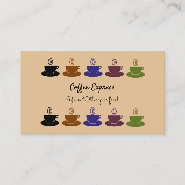 Fidelidade Cartão de Recompensa de Lealdade Compre de Café Ed (Frente)