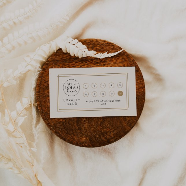 Fidelidade Cartão de Recompensa Empresarial Avery Dourado e P (AVERY Gold and Black Logo Business Reward 10 Punch Loyalty Card)