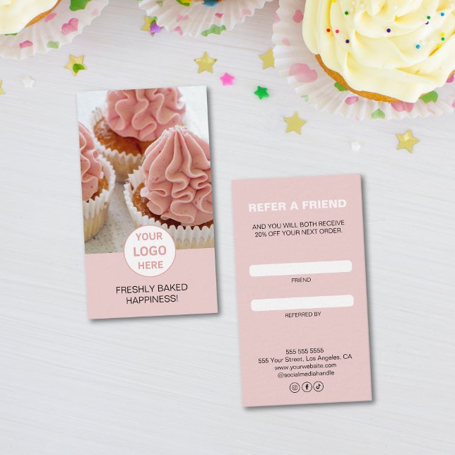 Fidelidade Cartão de Referência Comercial para Logotipo Perso (Bakery Custom Logo Business Referral Card)