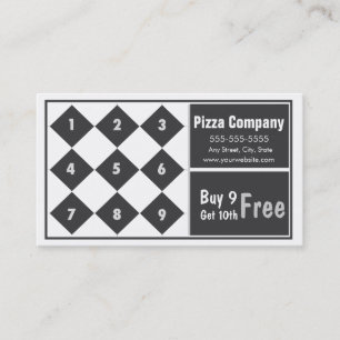 Fidelidade Cartão de visita da lealdade da pizza