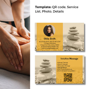 Fidelidade Cartão de visita de Foto por Massagem Amarelo Prof