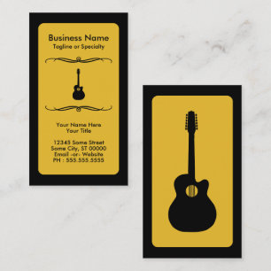 Fidelidade cartão de visita de guitarra acústica mod