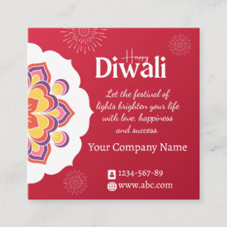 Fidelidade Cartão personalizável de Diwali Feliz Mandala Verm