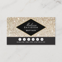 Fidelidade Champagne Dourada Glitter e Cartão de Lealdade de