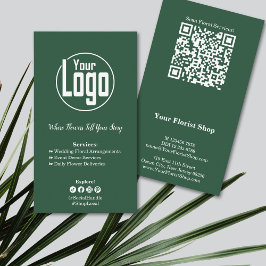 Fidelidade Floral Services Florist Green White Cartão de visi