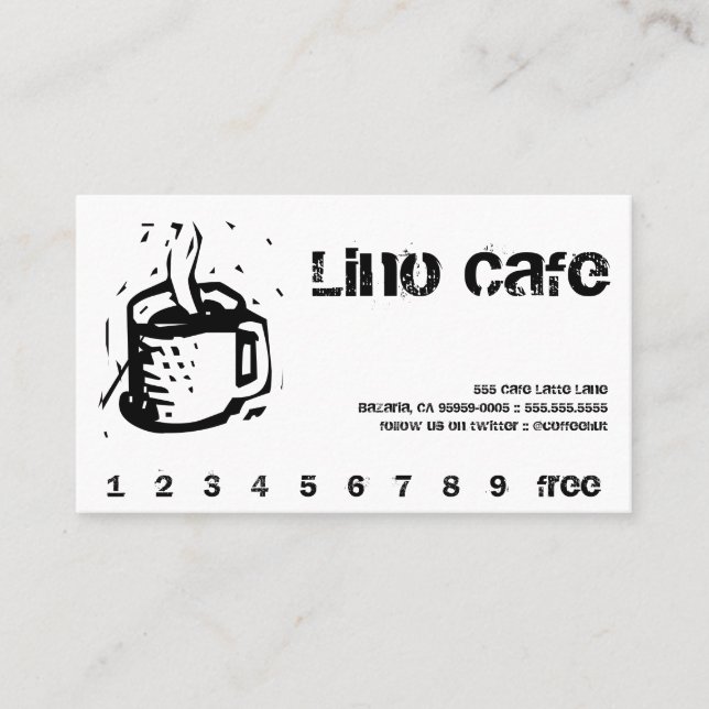 Fidelidade Lino Cafe Punch / Cartão de Lealdade (Frente)