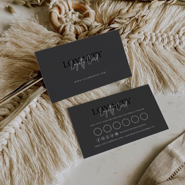 Fidelidade Modelo de Cartão de Lealdade, Preto e Branco (Loyalty Card Template, Black & White)