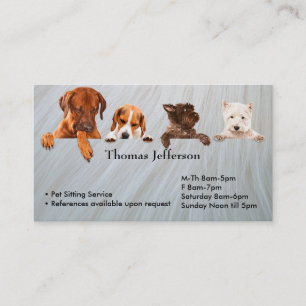Fidelidade Pet Sitting Service Cartão de visita