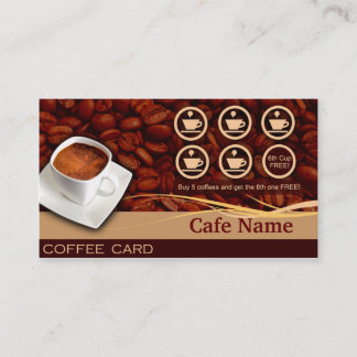 Fidelidade Recompensas do café e cartão de visita - café